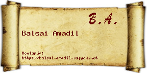 Balsai Amadil névjegykártya